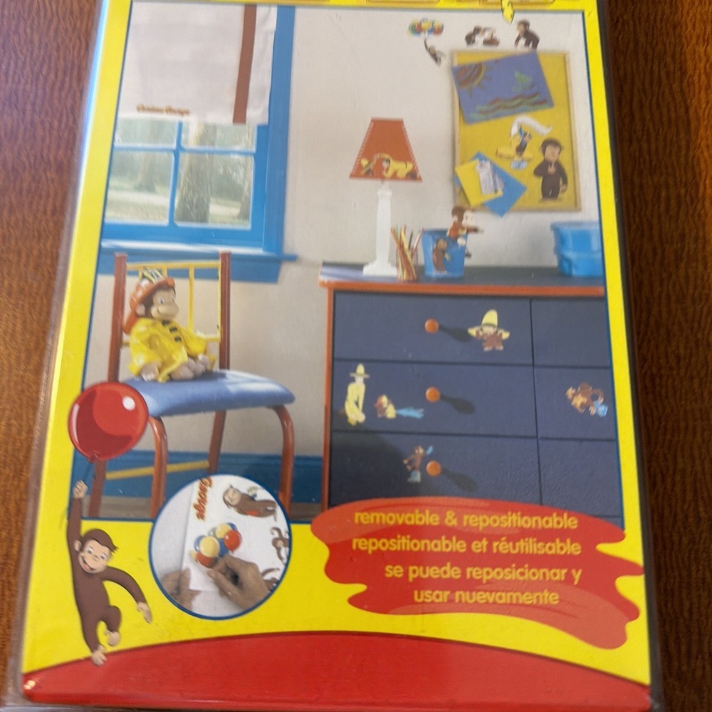 Curious George Peel & Stick Appliques 20+ Self adhesive pre-cut reusable